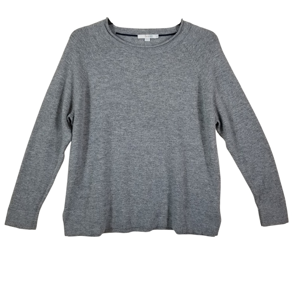 Boden Womens Grey Wool Cashmere Raglan Crew Neck Sweater XL WV104